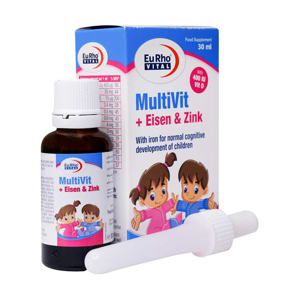  قطره مولتی ویت آیزن و زینک یوروویتال 30 میلی لیتر
